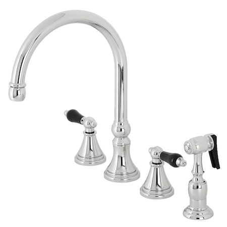 Kingston Brass KS2791PKLBS Duchess Widespread Kitchen Faucet W/ Brass Sprayer, Chrome KS2791PKLBS